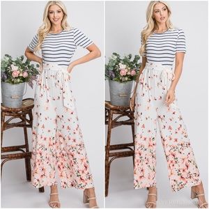 2 PK | Buttery Soft Striped & Floral Jumpsuit